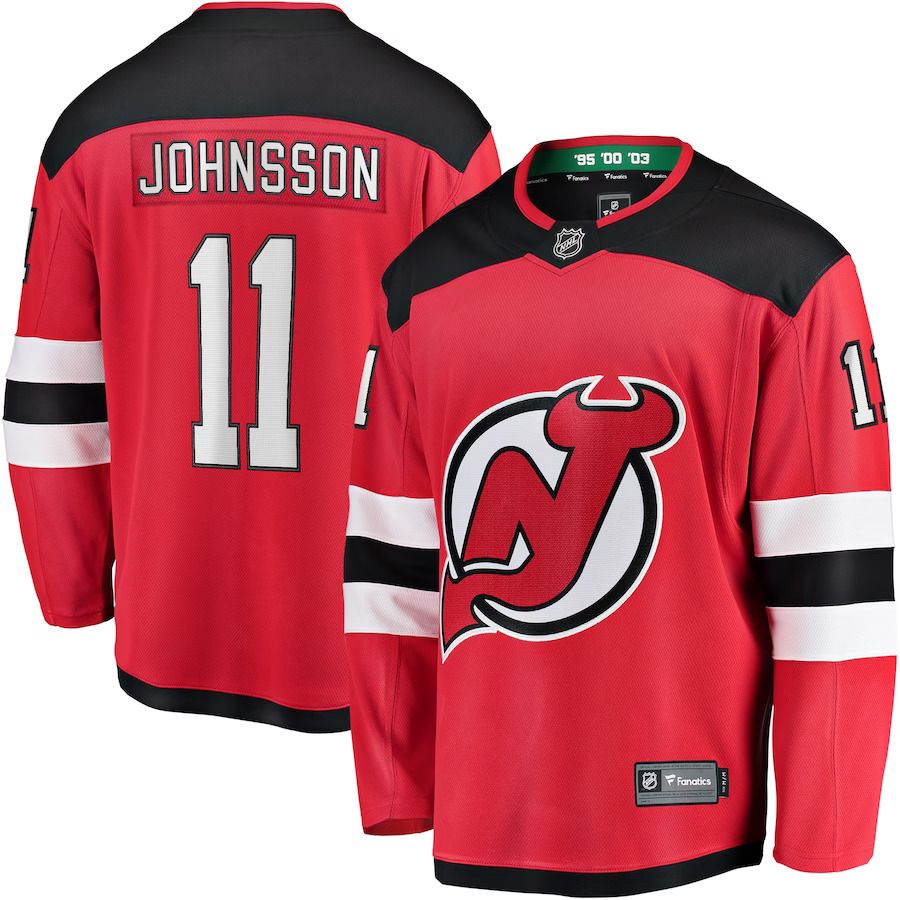 Men New Jersey Devils 11 Andreas Johnsson Fanatics Branded Red Breakaway Player NHL Jersey